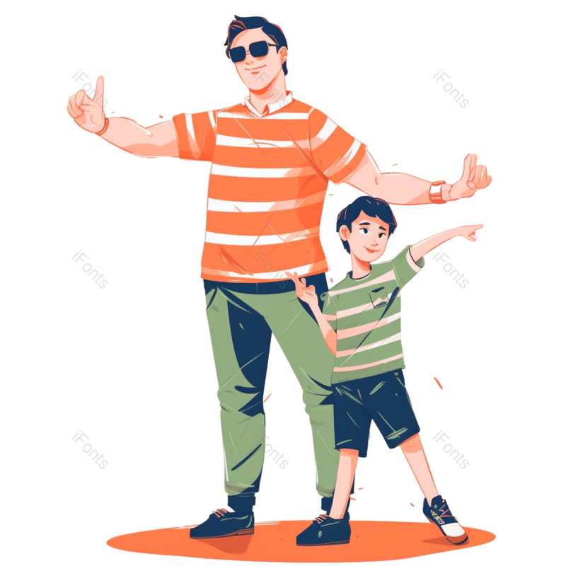 父亲节图片,鞋子元素,儿童PNG,衬衫免抠素材